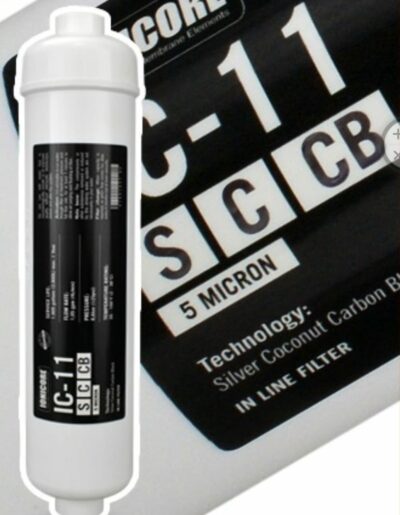Ionicore IC-11SCCB Filtro in Linea carbon block al cocco battereostatico 1/4" NPT 2,5"x11" - 5 micron (25)