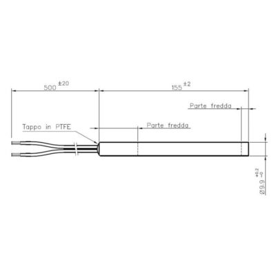 RESISTENZA HT LINEARE PER STUFE A PELLET DM 9.9 X 155 MM 300 WATT - immagine 2